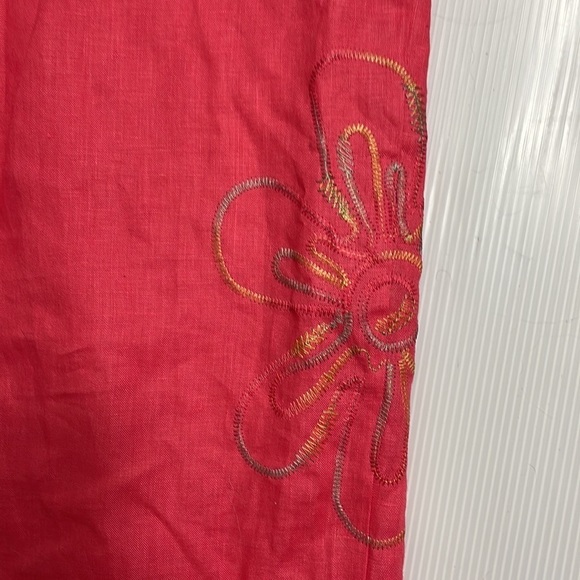 Nikki Valenti Irish linen floral embroidered palazzo pants women size 14 - Picture 5 of 11